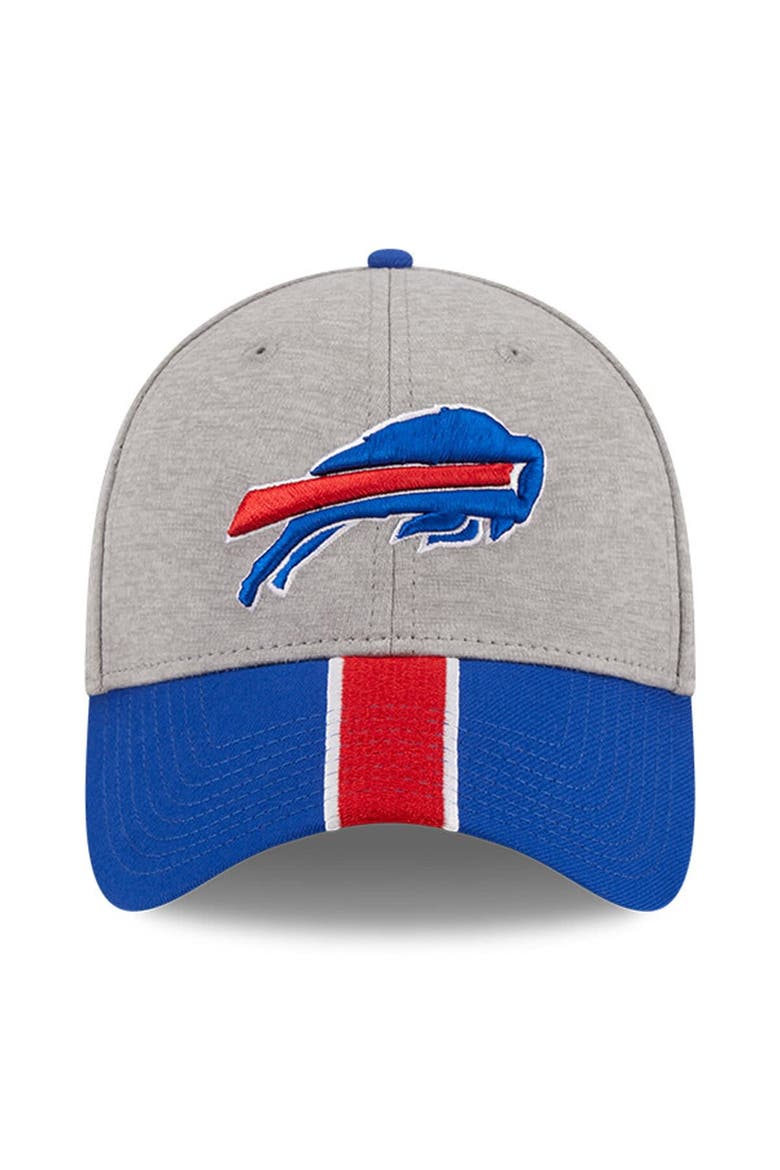 Men's New Era Heather Gray/Royal Buffalo Bills Striped 39THIRTY Flex Hat, Alternate, color, Heather Gray