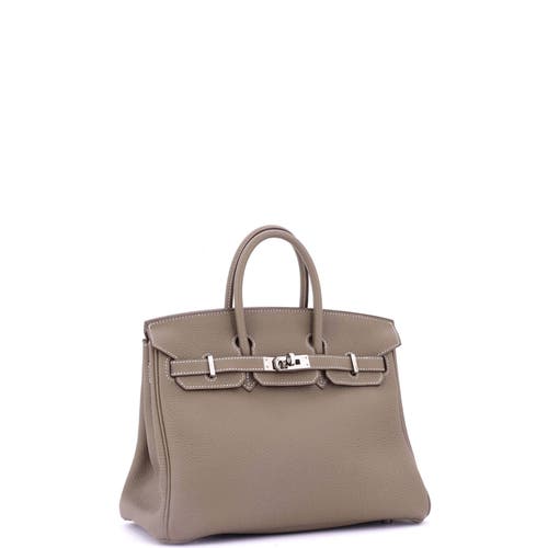 Pre-owned Hermes  Hermes Birkin Handbag Grey Togo With Palladium Hardware 25 In Brown