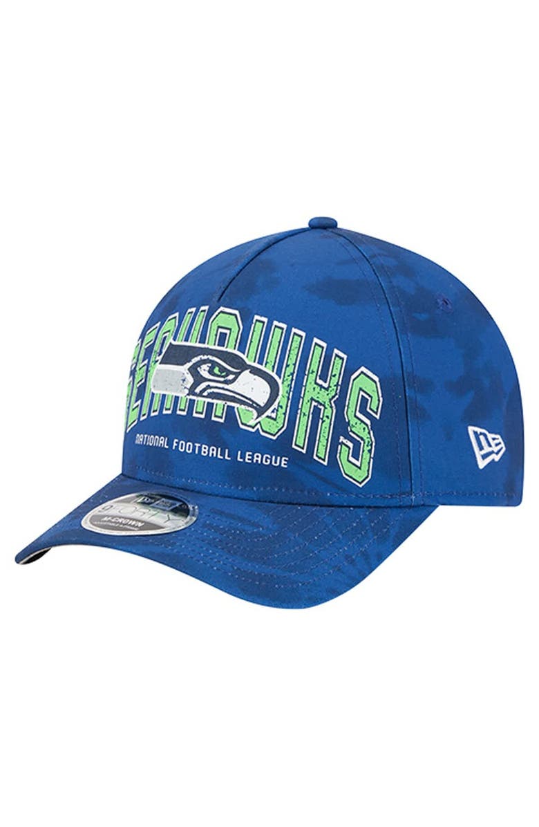 New Era Men's New Era Blue Seattle Seahawks Tie Dye Fade 9Forty M-Crown A-Frame Adjustable Hat, Main, color, Blue