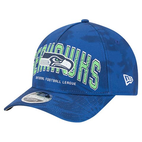 Men's New Era Blue Seattle Seahawks Tie Dye Fade 9Forty M-Crown A-Frame Adjustable Hat