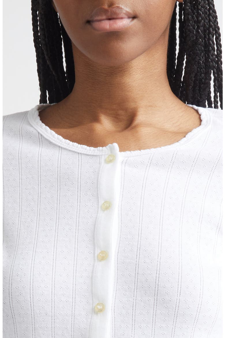 Cotton Pointelle Crop Cardigan, Alternate, color, WHITE