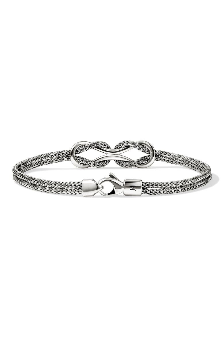 Infinite Love Knot Sterling Silver Bracelet, Alternate, color, SILVER