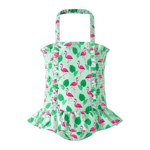 Flamingo Ruched Swimsuit