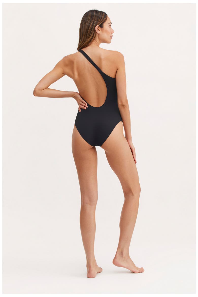 Timeless Chic Kate One Shoulder One Piece, Alternate, color, Black