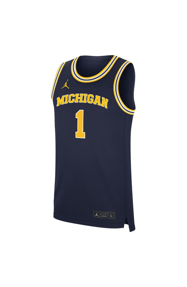 Jordan Brand Men's Jordan Brand Navy Michigan Wolverines Road Replica Basketball Jersey, Alternate, color, Navy