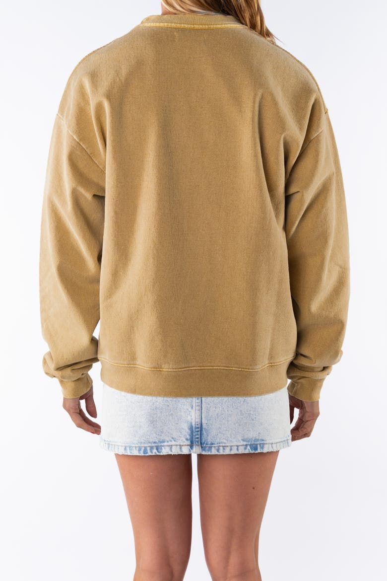 Gender Inclusive Post Surf Crew Sweatshirt, Alternate, color, Sunrise Yellow