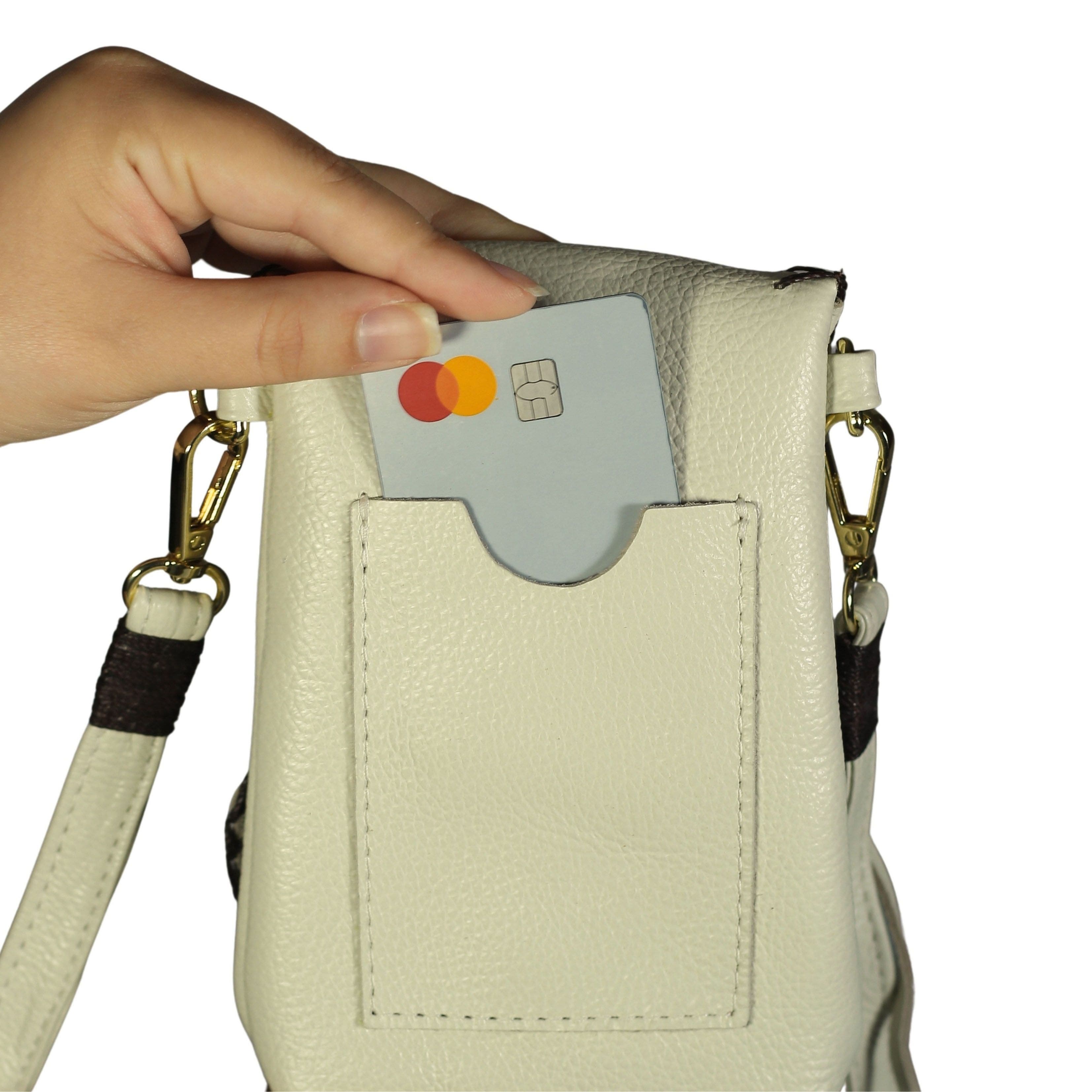 Cell Phone Butterfly Leather Bag, Alternate, color, Winter White