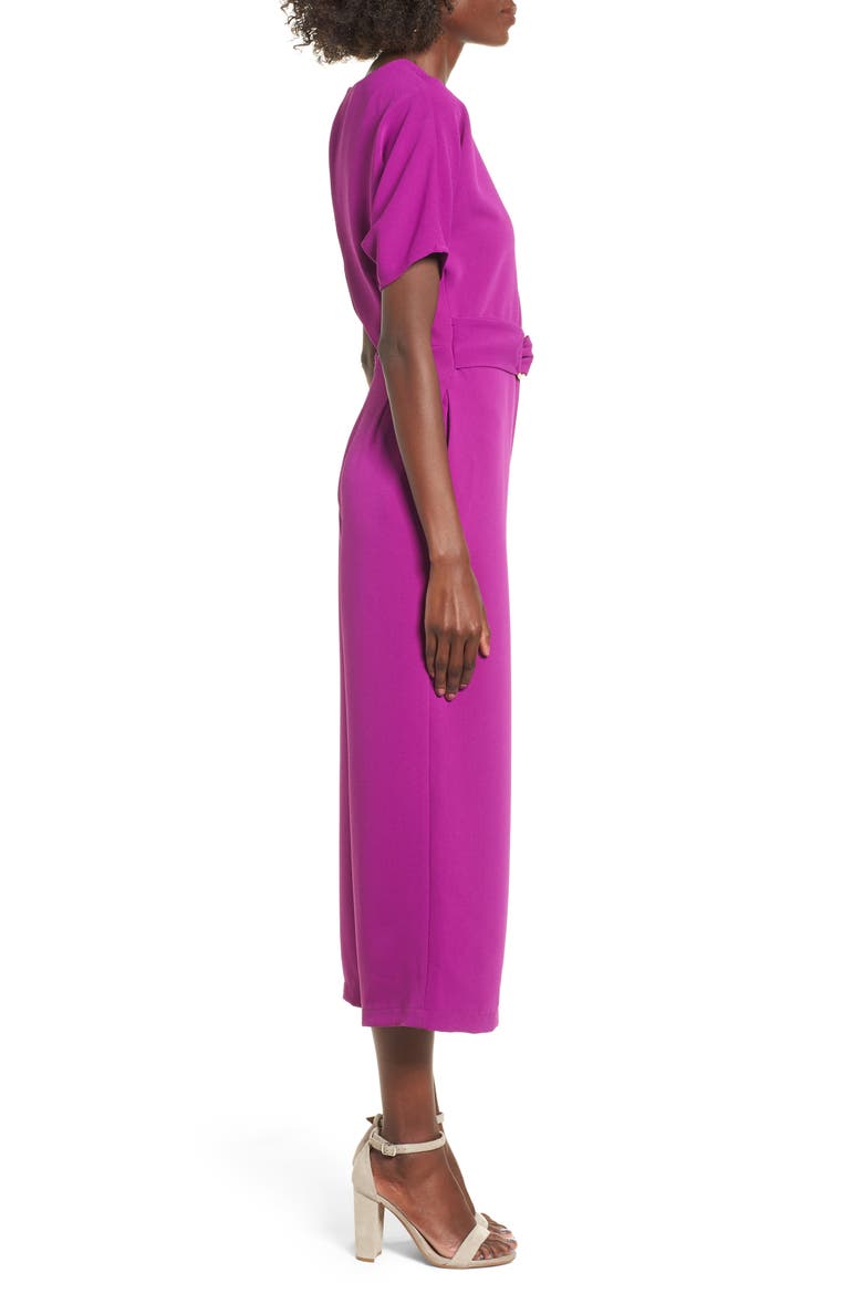 Belted Culotte Jumpsuit, Alternate, color, VIOLET