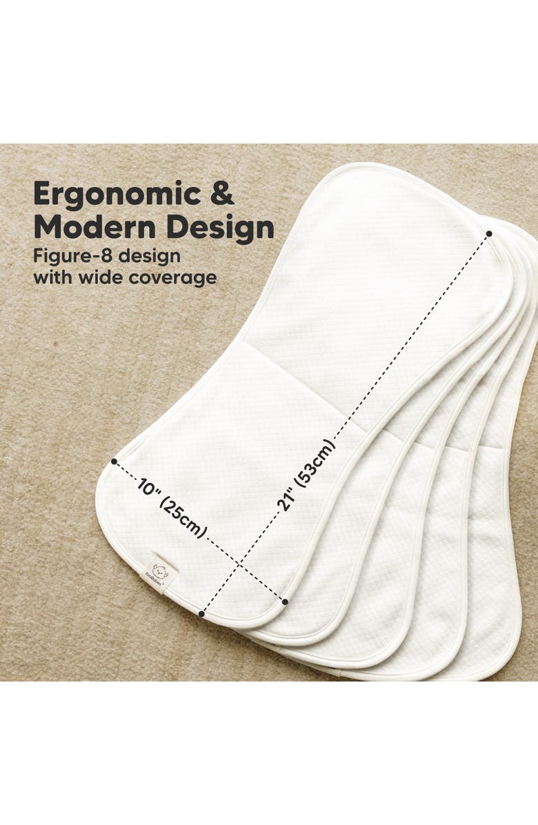 KeaBabies 5-Pack Quin Burp Cloths, Alternate, color, Soft White