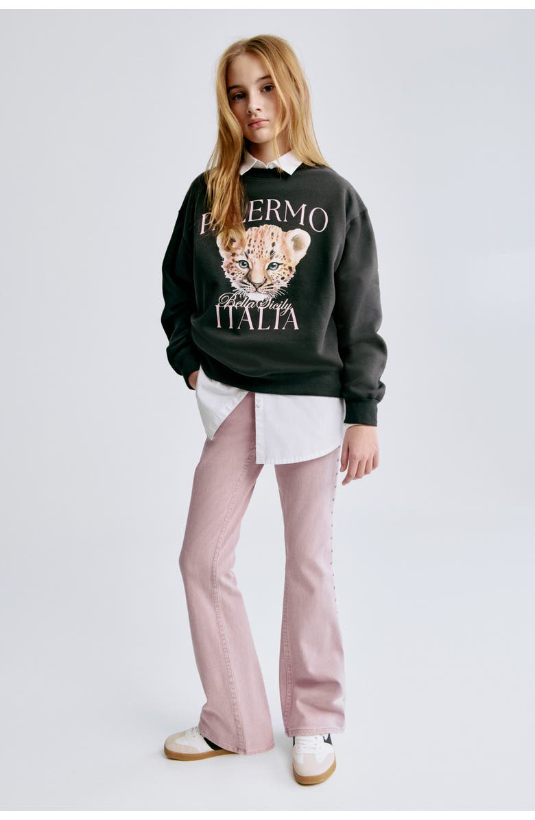 H&M Motif-detail Sweatshirt, Alternate, color, Black/Palermo