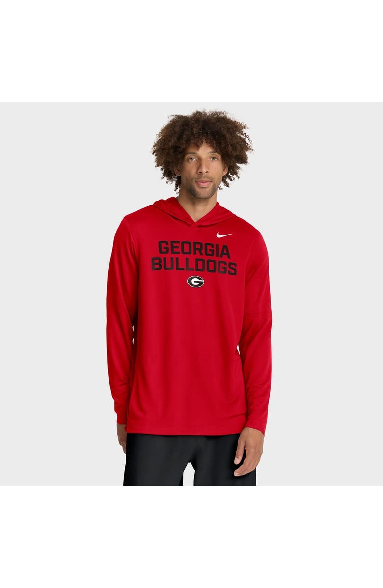 Nike Men's Nike Red Georgia Bulldogs 2025 Sideline Performance Long Sleeve Hoodie T-Shirt, Alternate, color, Red