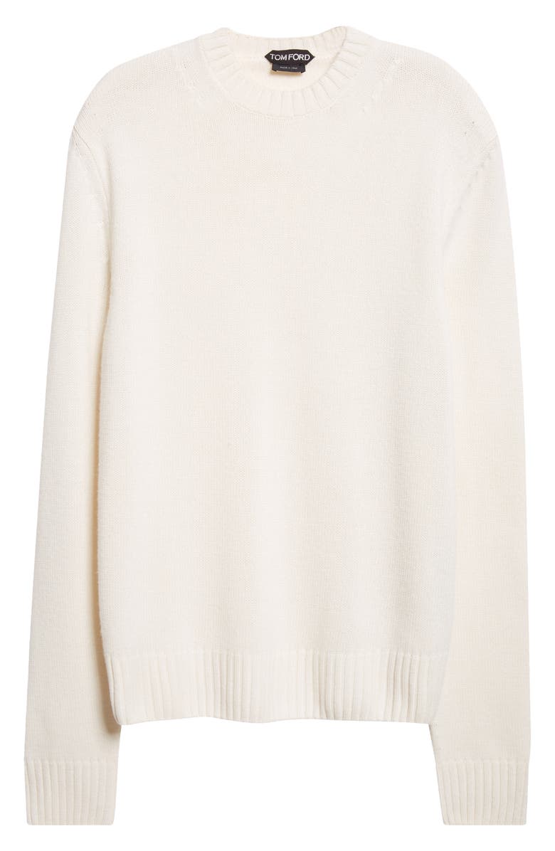 TOM FORD Cashmere Crewneck Sweater, Main, color, Aw108 Soft White
