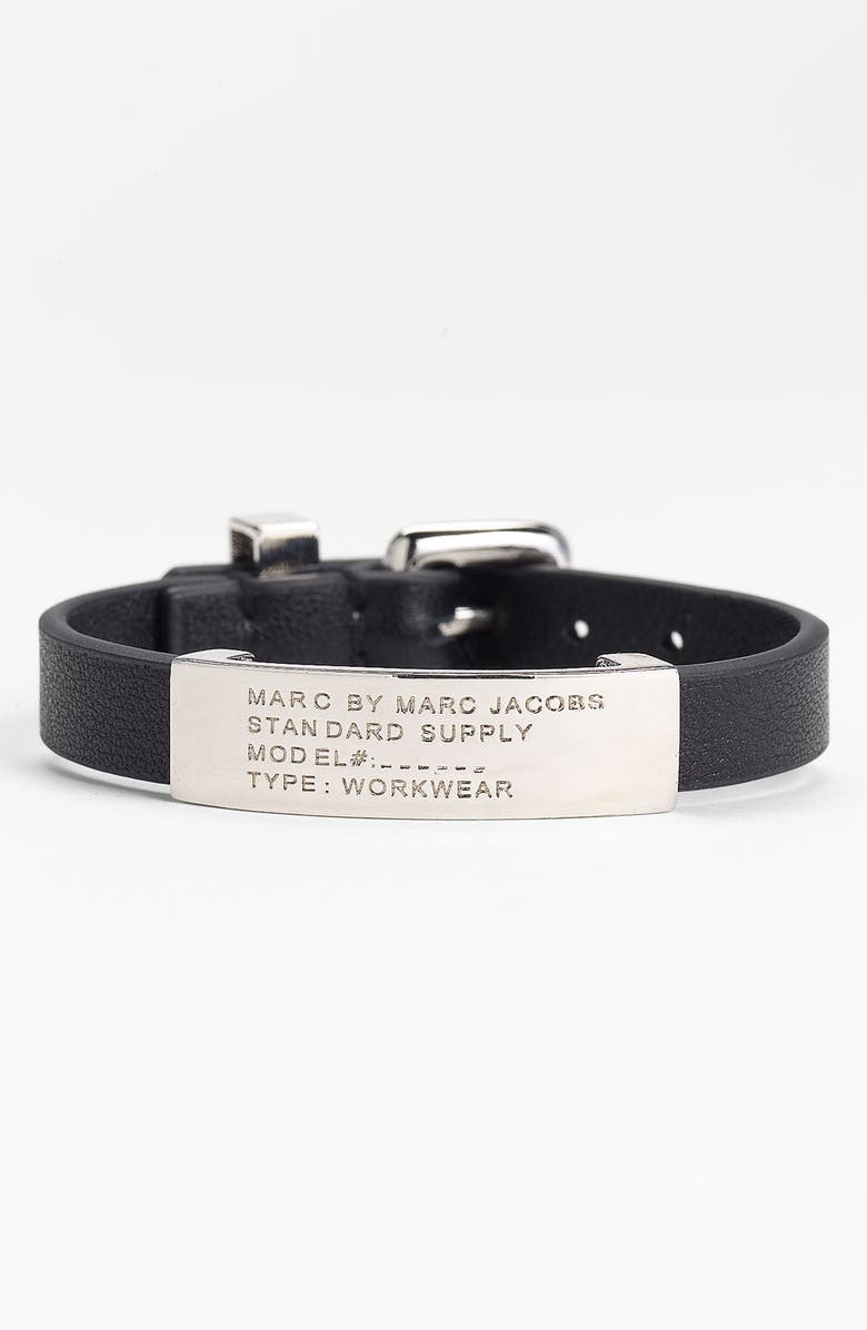 MARC BY MARC JACOBS Leather ID Bracelet, Main, color,