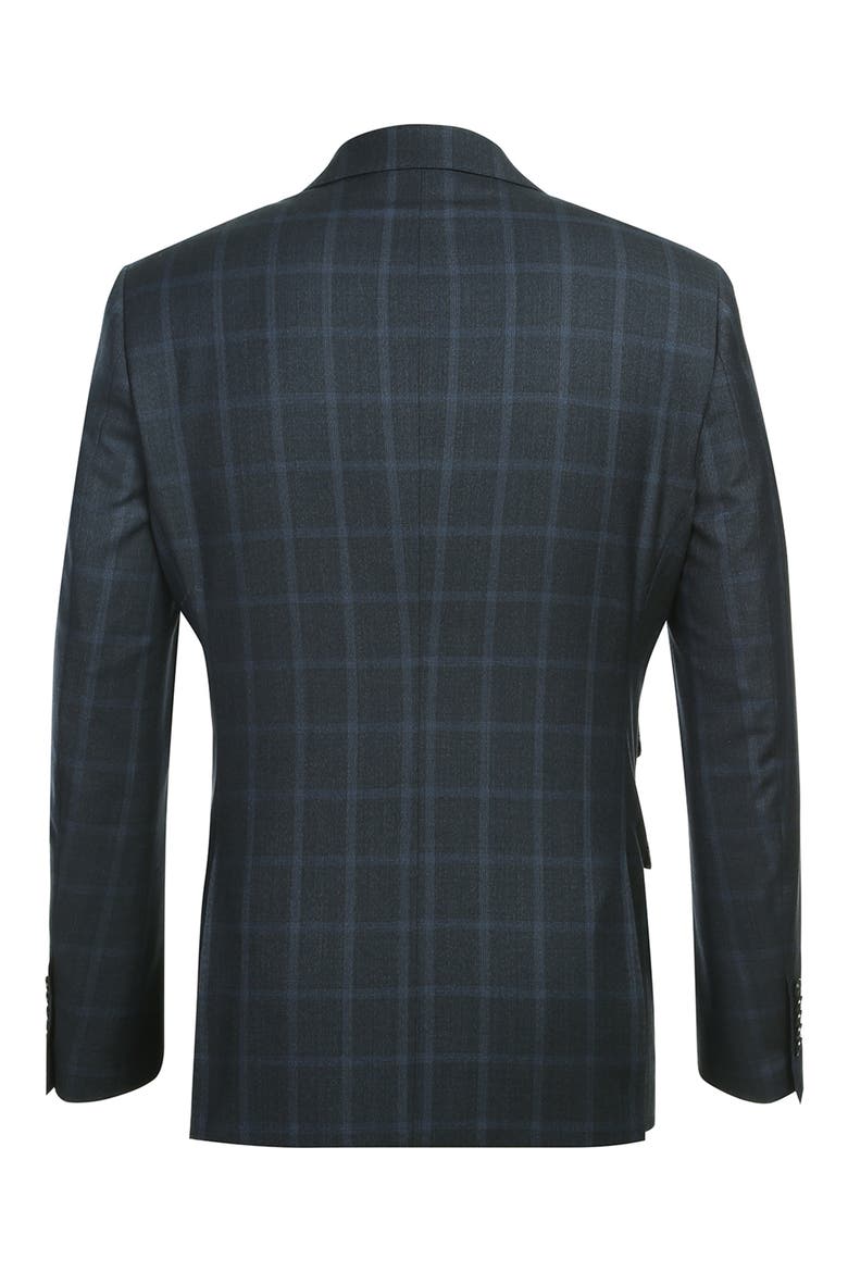 Plaid Trim Fit Wool Blend Two-Piece Suit, Alternate, color, GRAY