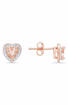 Queen Jewels Cubic Zirconia Halo Heart Stud Earrings