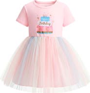 Mia Belle Girls Sweet Wish Birthday Cake Tulle Dress