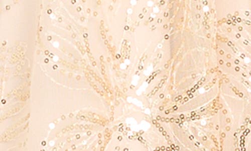 Tahari Asl Sequin Tie Waist Midi Dress In Gold