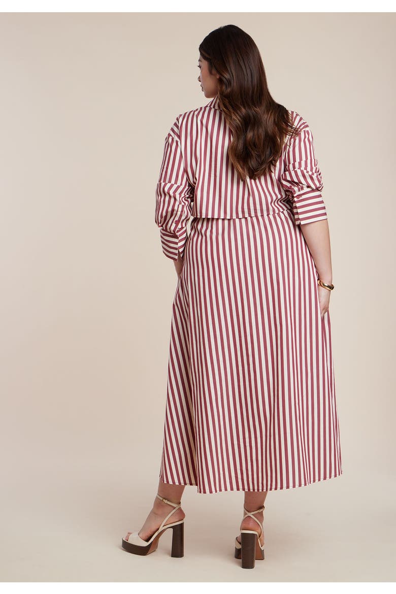 Cinch Detail Poplin Midi Dress, Alternate, color, MADDER ROOT