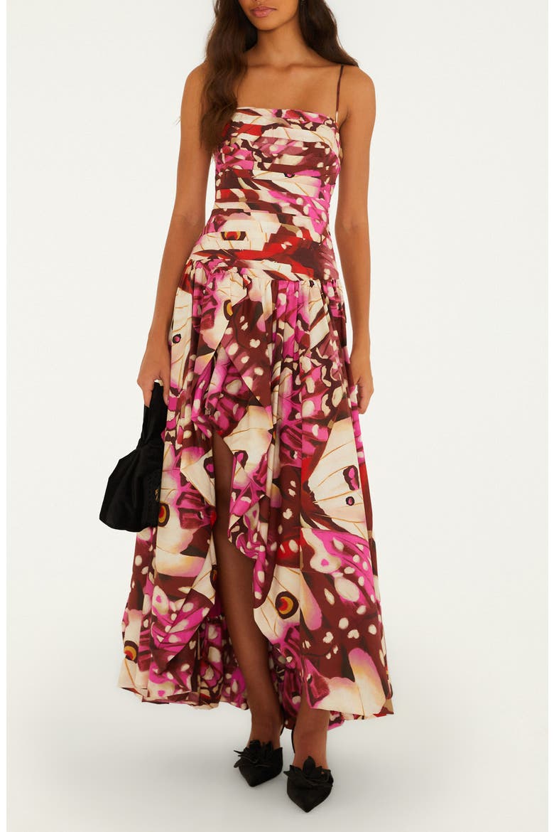 Borbofly Balloon Maxi Dress, Main, color, BORBOFLY RED