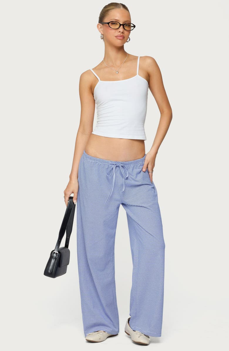 EDIKTED Olivia Stripe Relaxed Fit Drawstring Pants, Alternate, color, Blue-And-White