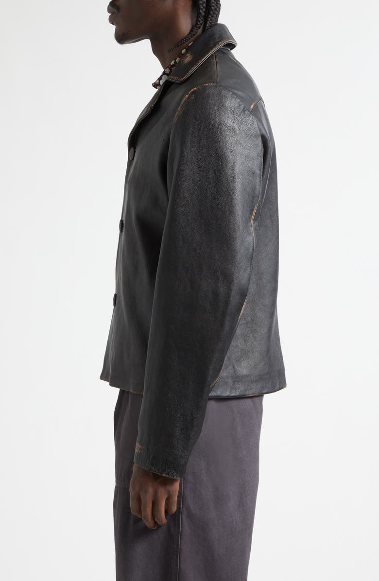 MM6 Maison Margiela Sheepskin Leather Jacket, Alternate, color, Black