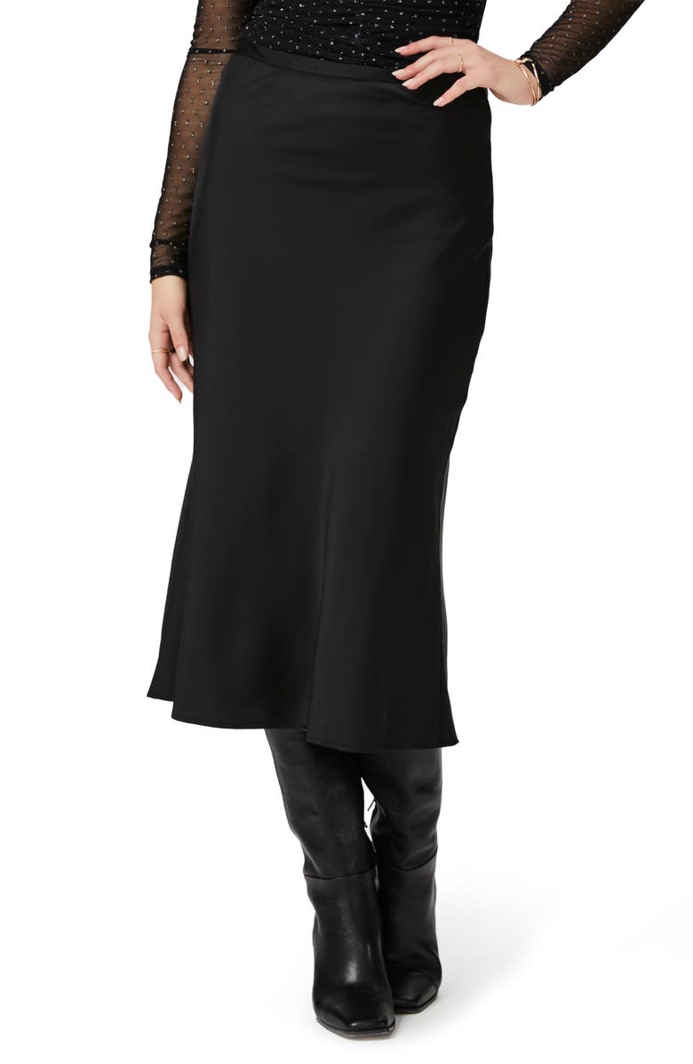 PAIGE Cicely Bias Cut Midi Skirt, Main, color, Black
