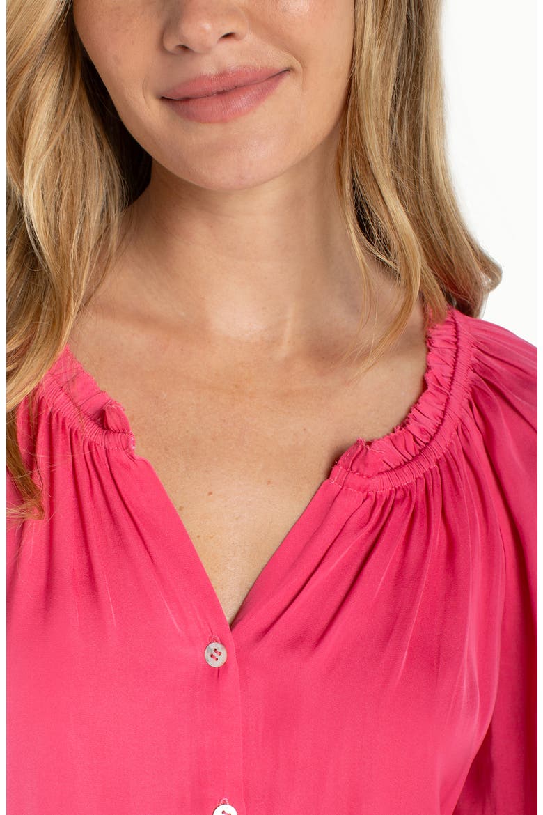 Gathered Satin Top, Alternate, color, PERFECT PINK