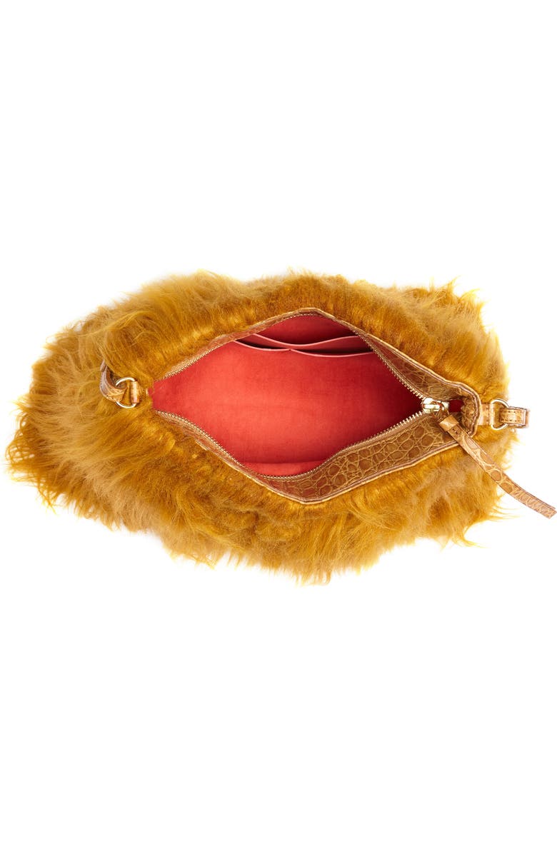 Dries Van Noten Faux Shearling Crossbody Bag, Alternate, color,