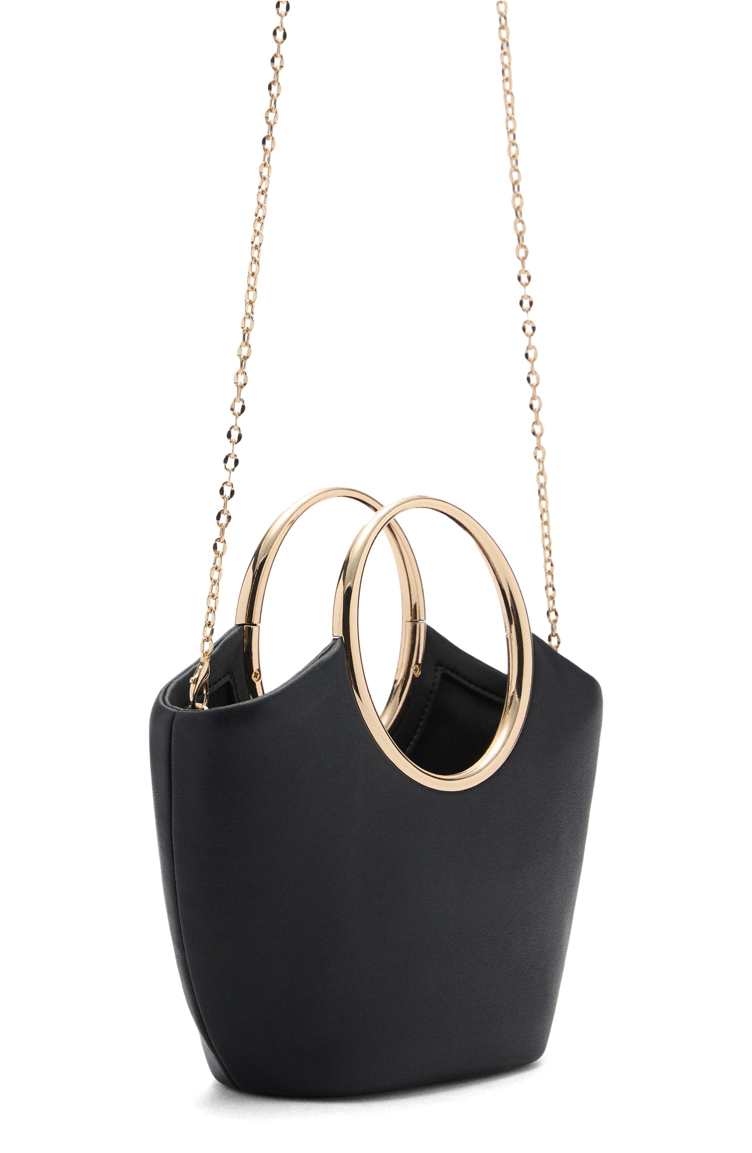 MANGO Faux Leather Bracelet Handle Bag, Alternate, color, 