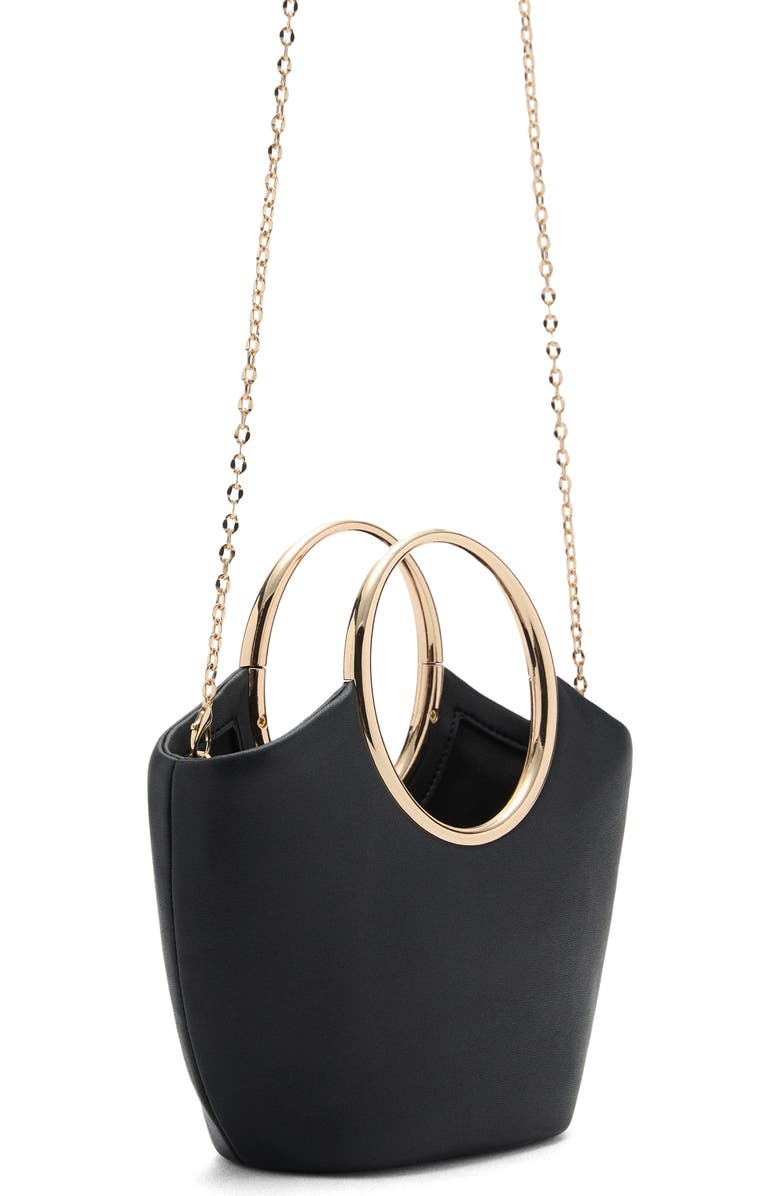 MANGO Faux Leather Bracelet Handle Bag, Alternate, color,