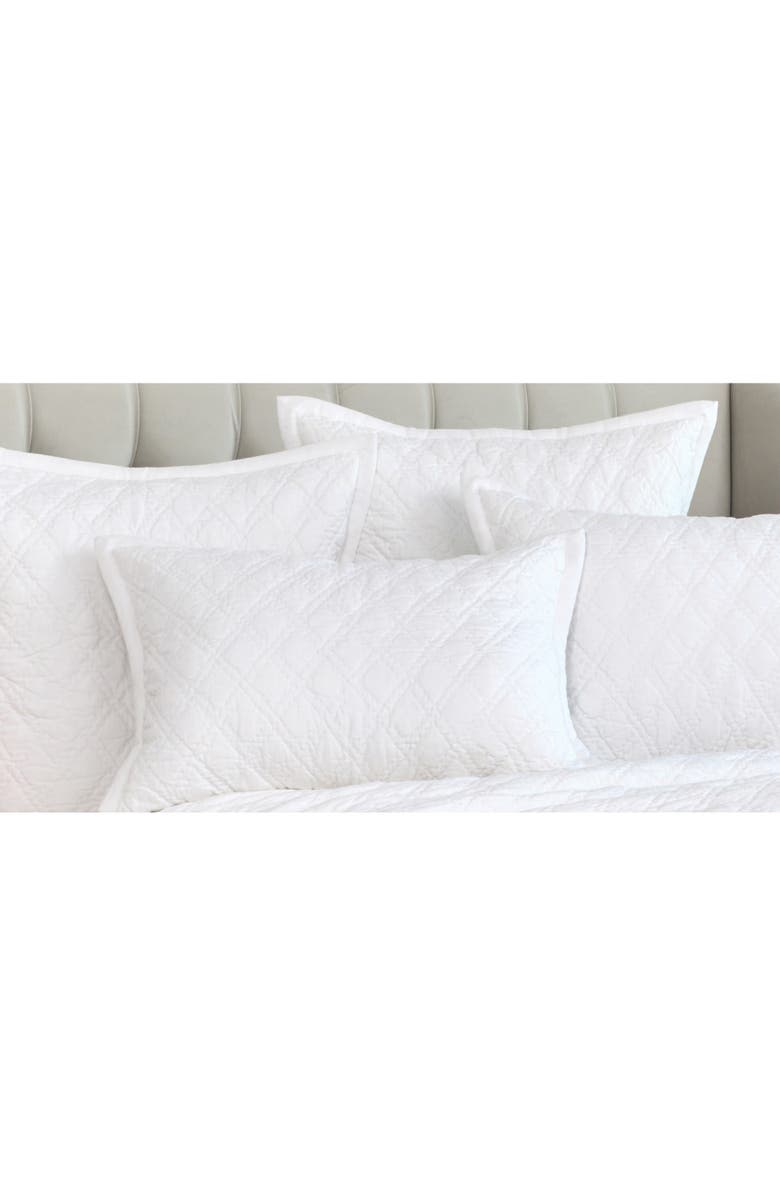 ELISABETH YORK Emory Dove 100% Cotton Euro Sham 26" x 26", Alternate, color, White