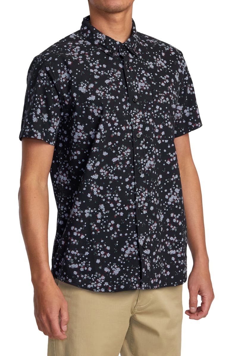 RVCA That'll Do Print Short Sleeve Button-Down Shirt, Alternate, color, 