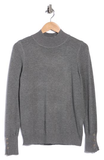 Joseph A Mock Neck Sweater In Gray