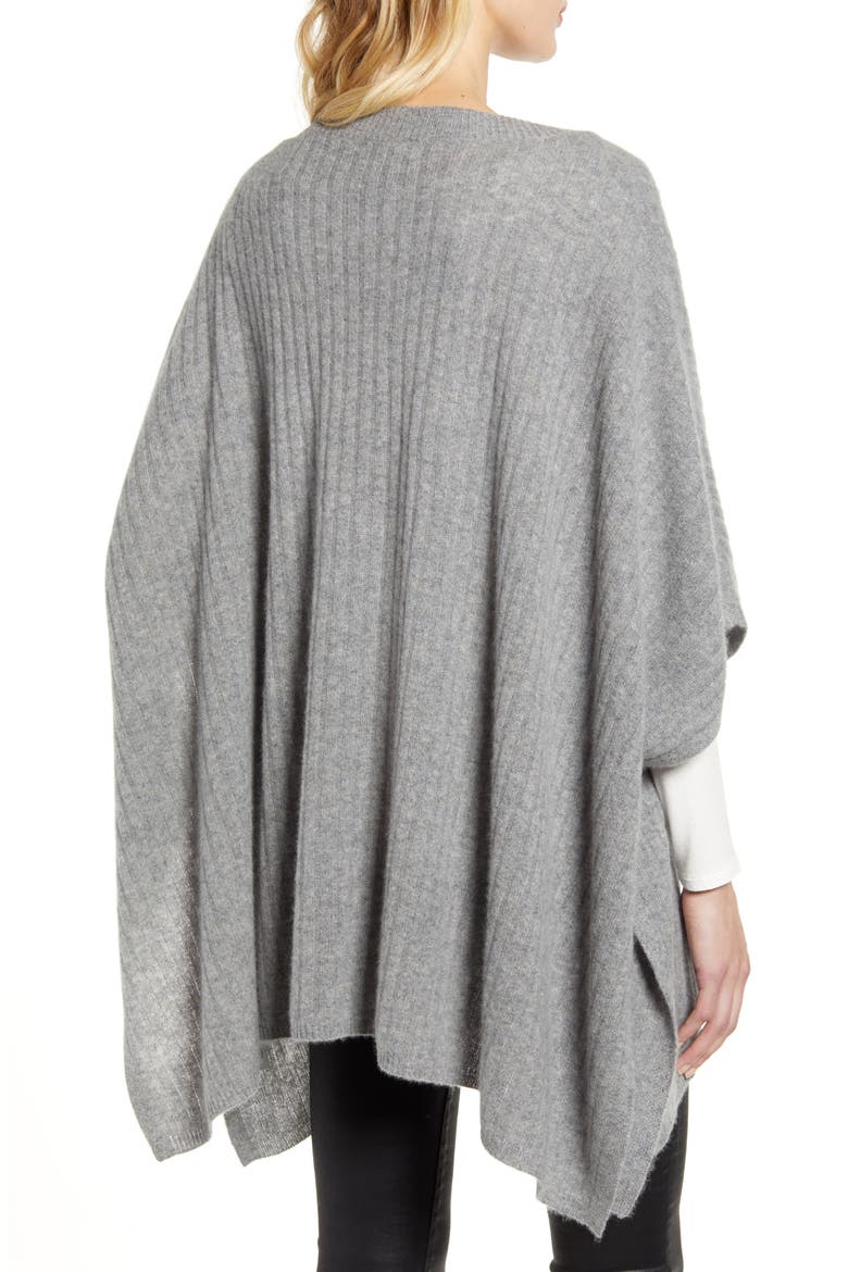 Easy Cashmere Poncho, Alternate, color, GREY MEDIUM HEATHER