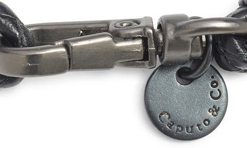 Caputo & Co Swivel Clasp Leather Bracelet In Black