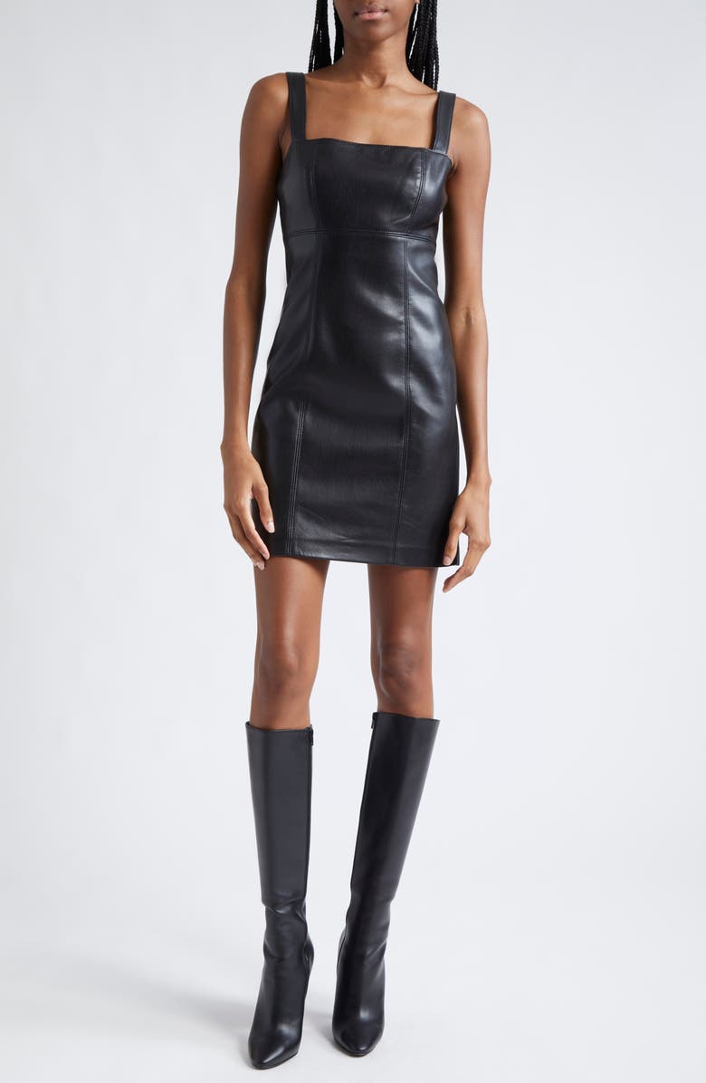 Alice + Olivia Keria Faux Leather Minidress, Main, color, 