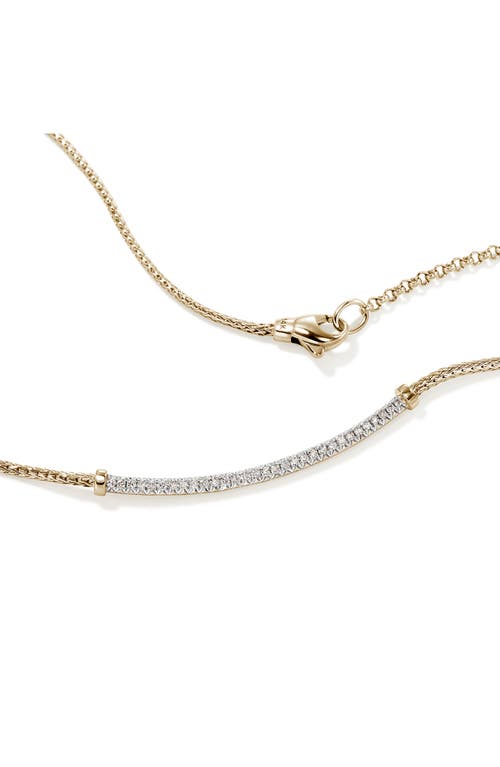 John Hardy Jh Essentials Pavé Necklace, Gold, Diamonds, 1.8mm In Brown