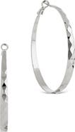 Sterling Forever Fatima Textured Hoop Earrings