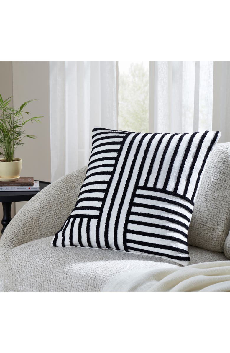 Renwil Stilo Stripe Accent Pillow, Alternate, color, White