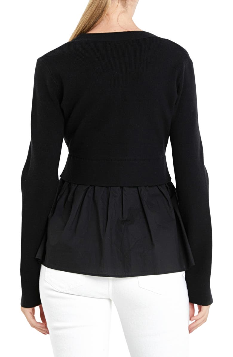 English Factory Mixed Media Cardigan, Alternate, color, 