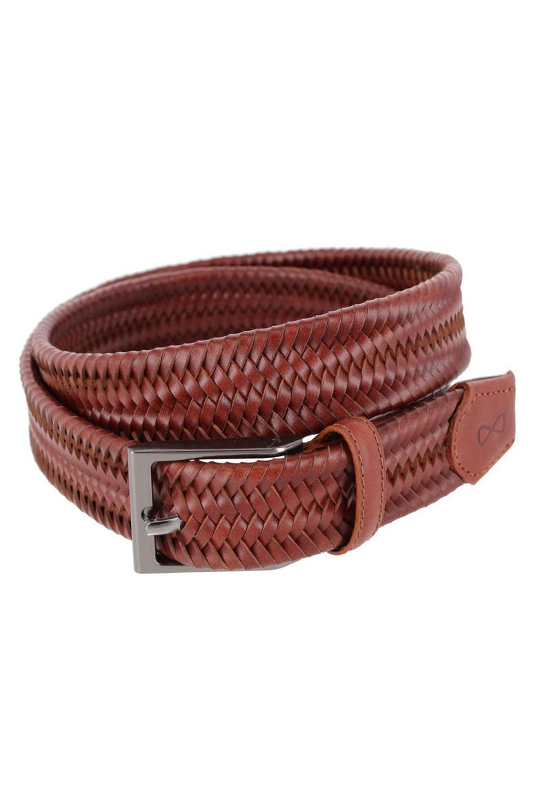 Big and Tall Andres Classic 35MM Leather Stretch Dress Belt, Main, color, Brown