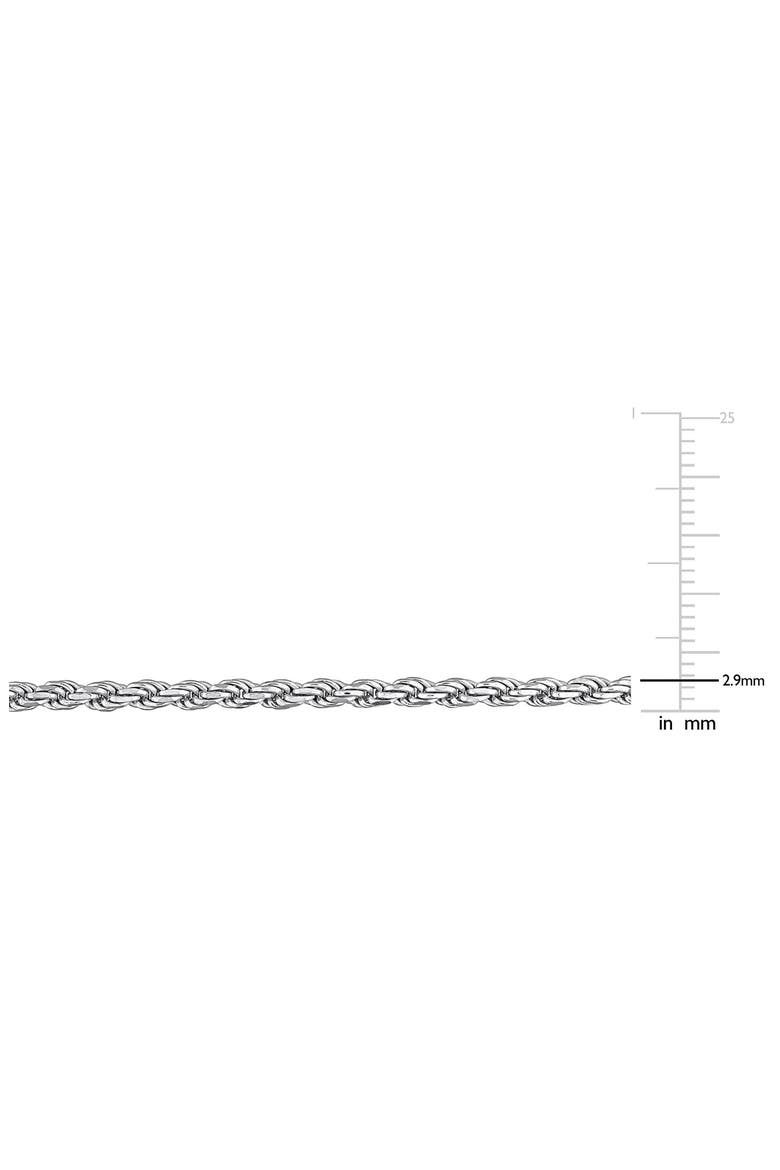 Diamond Cut Rope Chain Necklace, 2.90mm, Alternate, color, SILVER