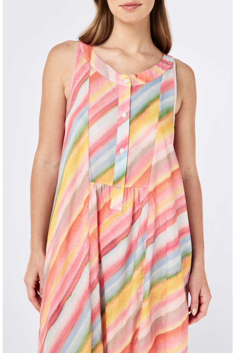Sophie Stripe Cotton Nightgown, Alternate, color, SORBET PINK