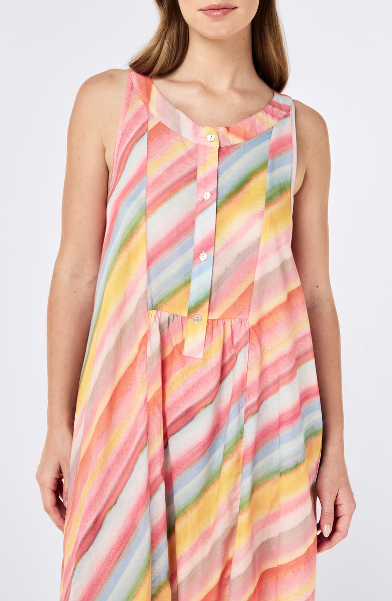 Papinelle Sophie Stripe Cotton Nightgown, Alternate, color, Sorbet Pink