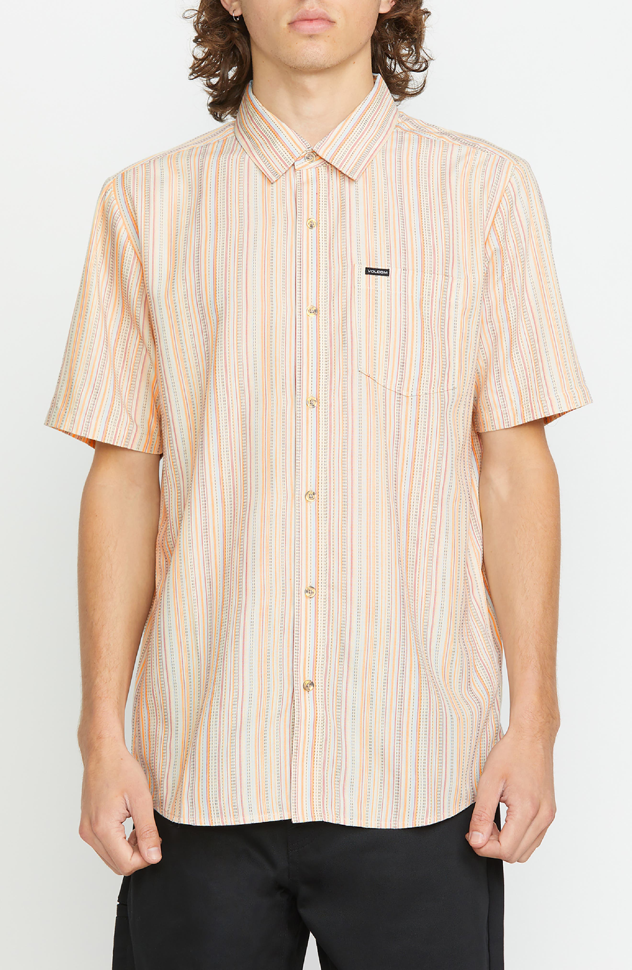 volcom dress shirt Fostered Shirt, brown, Men, XL back look Men's Caden Flannel Shirt -