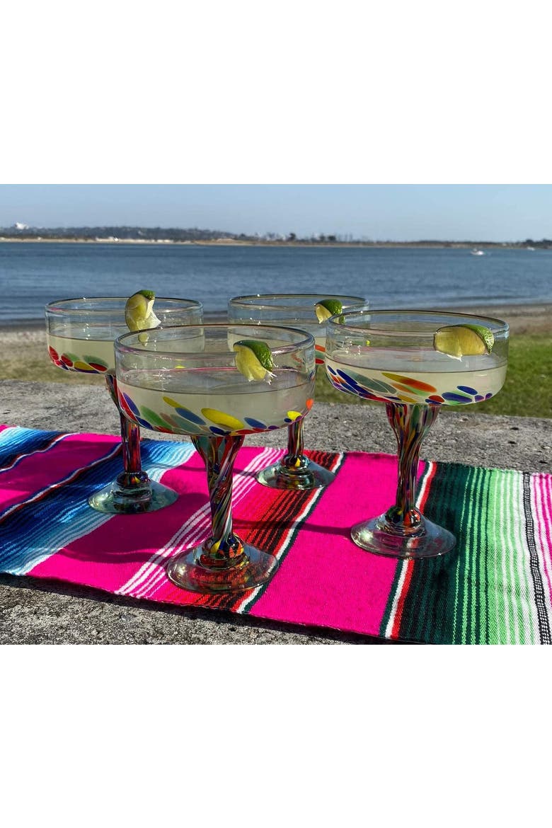 Confetti Carmen Design Margarita Glasses - Set of 4, Alternate, color, Confetti
