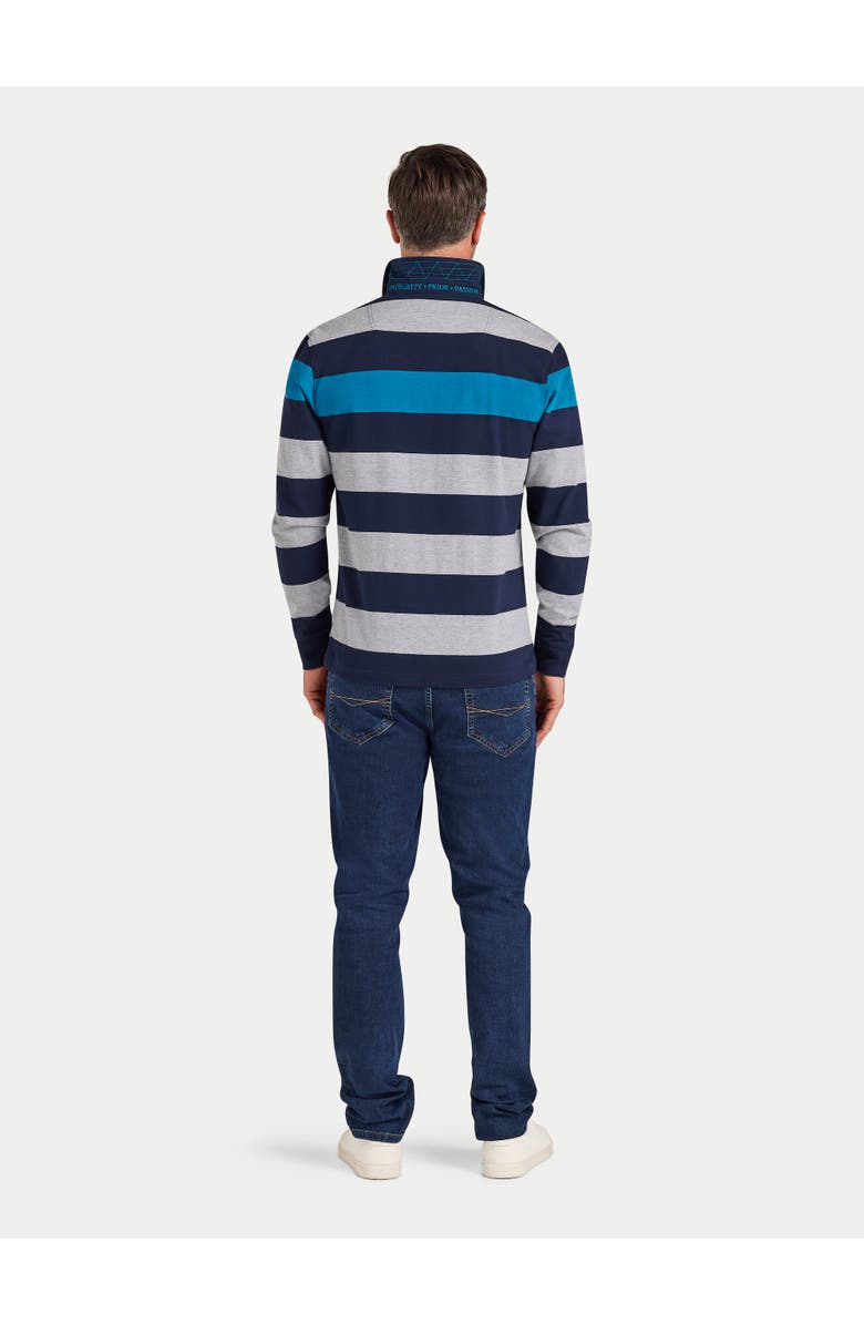 Raging Bull Long Sleeve Contrast Stripe Rugby Shirt, Alternate, color, Cobalt