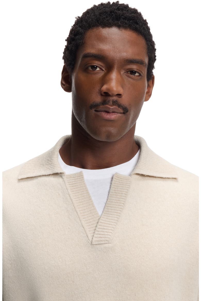 C-Ucari Long Sleeve Wool Polo Sweater, Alternate, color, OPEN WHITE
