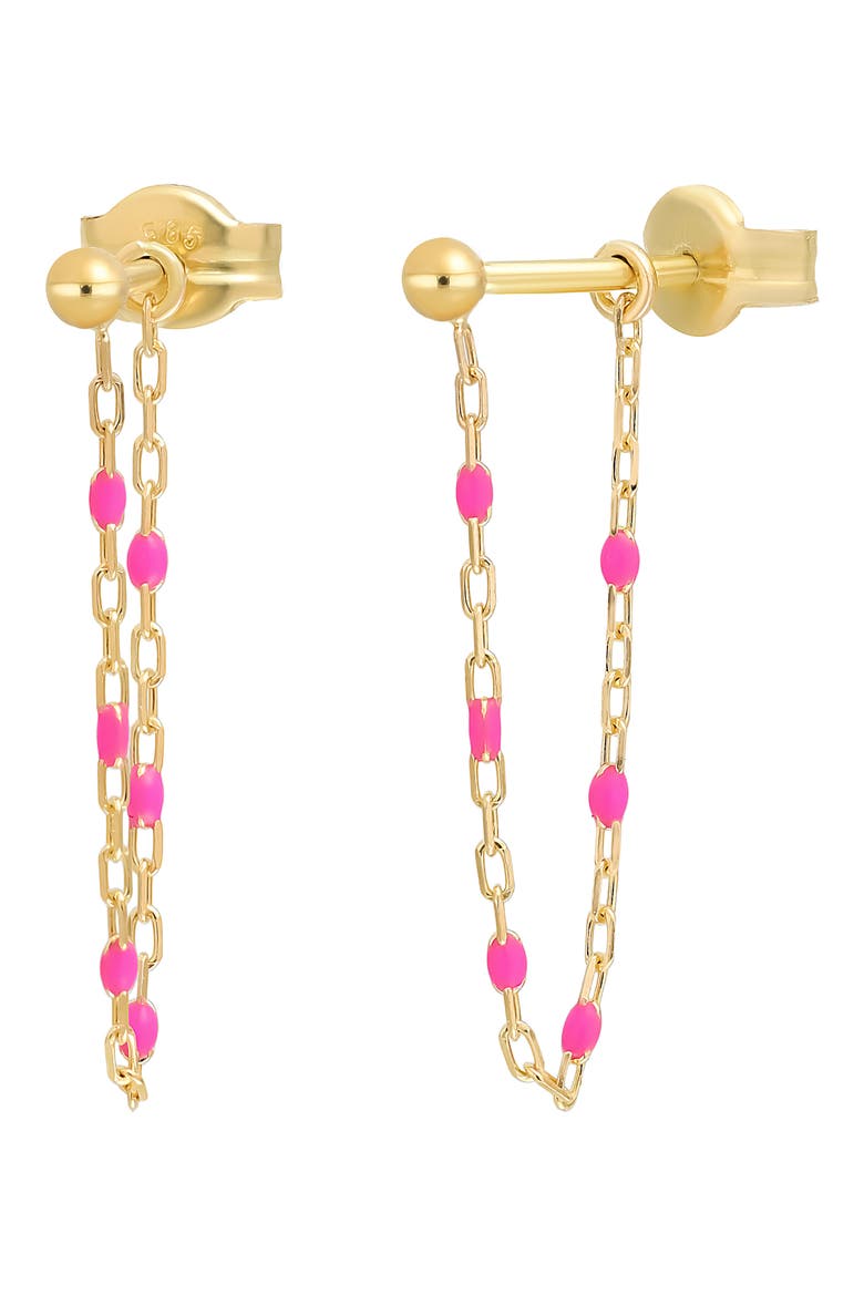 14K Enamel Chain Drop Earrings (Nordstrom Exclusive), Main, color, YELLOW GOLD