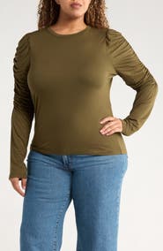 Renee C Long Puff Sleeve Top